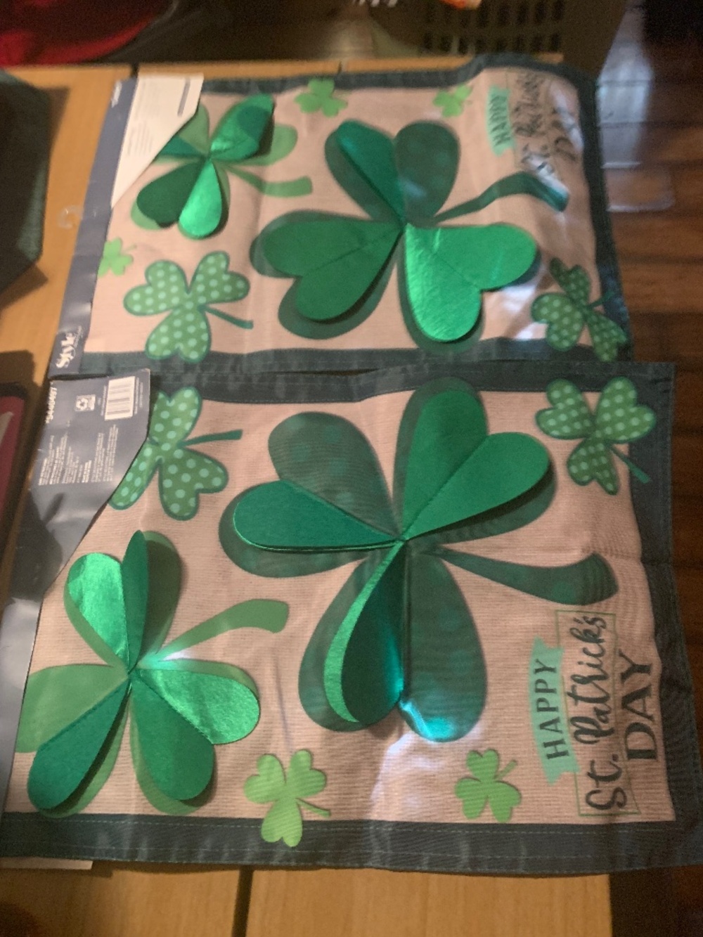 Pair of St Patrick Day Garden Flags